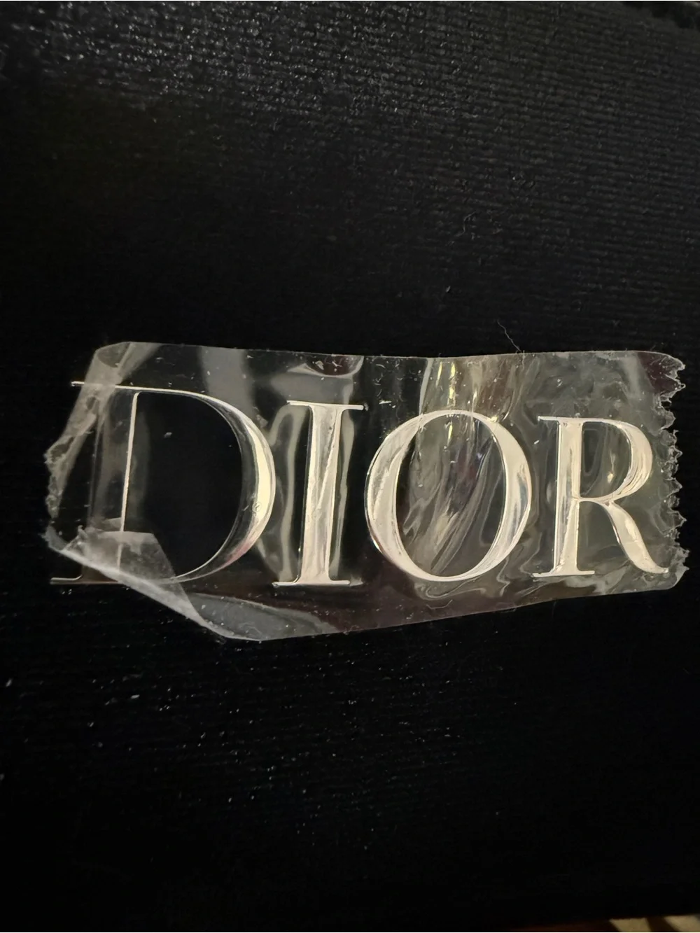 Dior Black Velvet Cosmetic Case with Silver Logo Plaque NIB